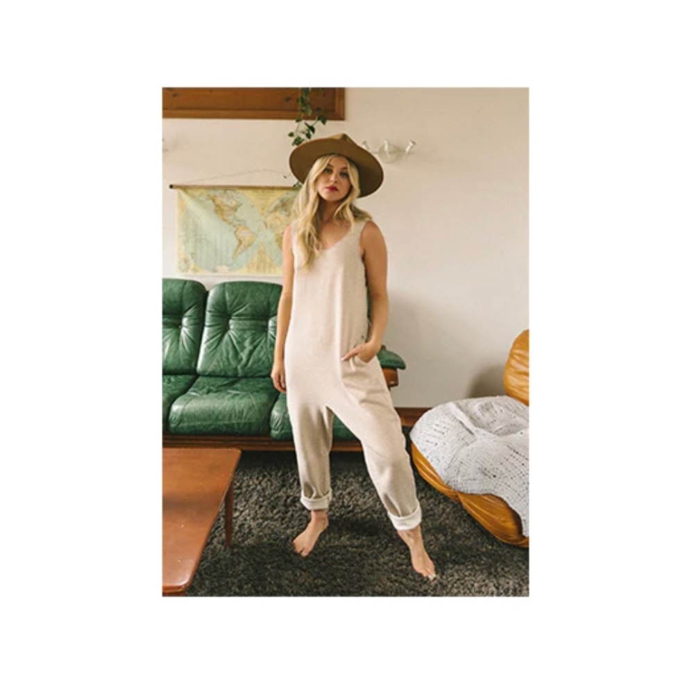 Jackson Rowe Jane Overalls, size M, Heather Oatmeal